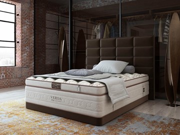 Спальная кровать Chocolate Compact/Basement 180х200, Микровелюр (Manhattan Лесной каштан) в Кемерово