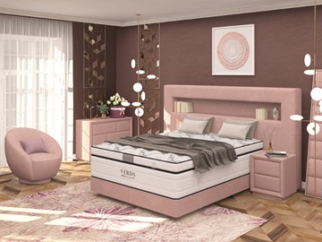 Кровать Smart/Podium M 160х200, Флок (Велсофт Винтажный розовый) в Кемерово