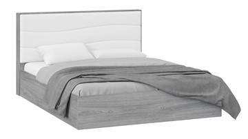 Двуспальная кровать с механизмом Миранда тип 1 (Дуб Гамильтон/Белый глянец) в Кемерово