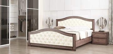 Двуспальная кровать СВ-Стиль Стиль 1, 160х190, кожзам, с основанием в Кемерово