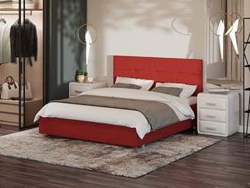 Кровать 2-спальная Proson Neo 160х200, Велюр (Forest 13 Красный) в Кемерово
