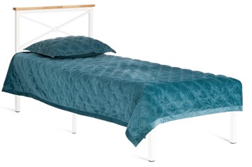 Спальная кровать Iris (mod.9311) дерево гевея/металл, 90*200 см (Single bed), Белый (White) в Кемерово