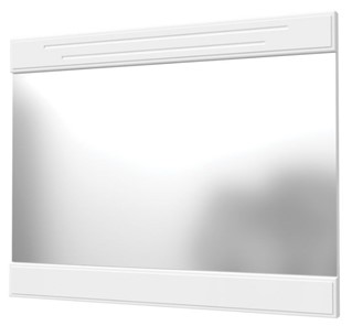 Зеркало настенное Олимп с декоративными планками (белый) в Кемерово