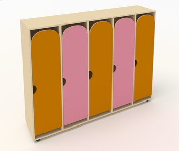 Детский шкаф ШГ5У Беж+Оранжевый+Розовый в Кемерово
