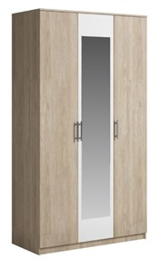 Шкаф 3 двери Genesis Светлана, с зеркалом, белый/дуб сонома в Кемерово