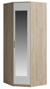 Распашной шкаф угловой Genesis Светлана, с зеркалом, белый/дуб сонома в Кемерово