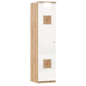 Шкаф одностворчатый с декор. накладками Фиджи 659.225, белый в Кемерово