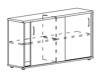 Шкаф-купе низкий Albero, для 2-х столов 60 (124,4х36,4х75,6) в Кемерово