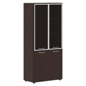 Шкаф комбинированный с дверьми в алюминиевой рамке DIONI Венге DHC 85.7  (850х430х1930) в Кемерово