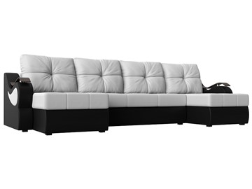 П-образный диван Меркурий П, Белый/черный (экокожа) в Кемерово