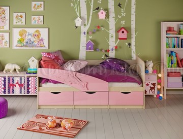 Кровать в детскую Дельфин, Розовый глянец 80х180 в Кемерово