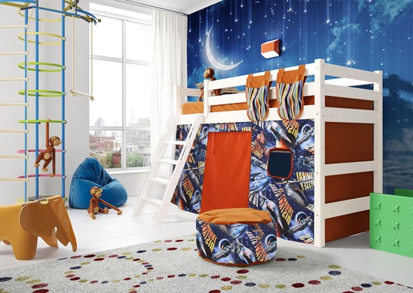 Кровать-чердак детская Соня, Вариант 6 Белый в Кемерово - изображение