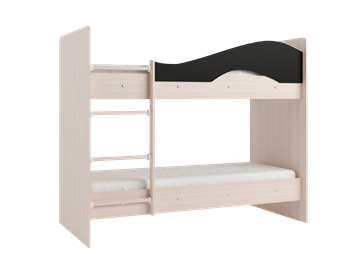 Детская  двухъярусная кровать Мая с 2 ящиками на щитах, корпус Млечный дуб, фасад Венге в Кемерово - предосмотр 3