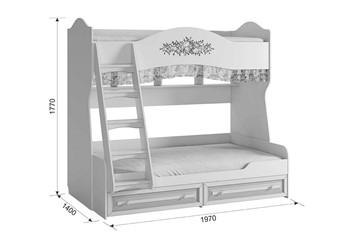 Двухъярусная кровать Алиса (1974х1404х1765) в Кемерово - предосмотр 4