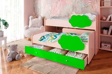 Двухъярусная детская кровать Соник 1.6 с ящиком, Лайм в Кемерово