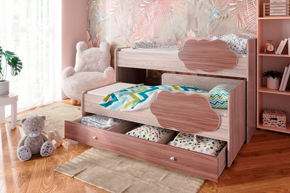 Двухэтажная детская кровать Соник 1.6 с ящиком, Ясень Шимо в Кемерово - изображение