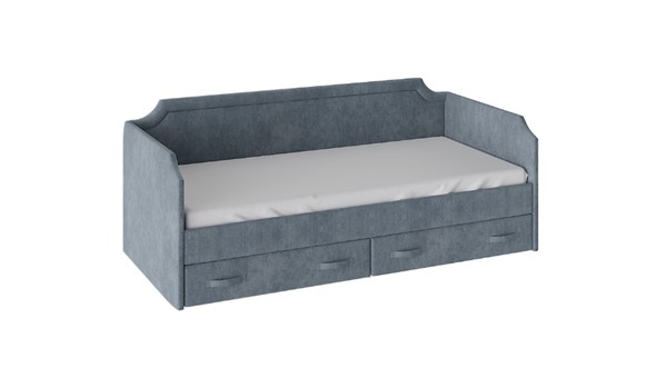 Кровать подростковая Кантри Тип 1, ТД-308.12.02 (Замша синяя) в Кемерово - изображение