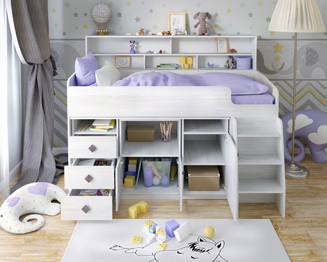 Кровать-чердак детская Малыш-5, цвет Винтерберг в Кемерово - изображение 3