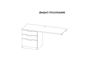 Кровать 2-х ярусная с письменным столом и шкафом POLINI Kids Simple Белый / Бетон в Кемерово - предосмотр 9