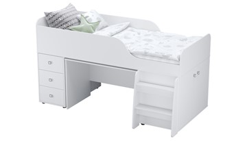 Кровать с лестницей с рабочей зоной POLINI Kids Simple 4500 Белый в Кемерово - предосмотр 6