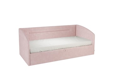 Детская кровать 0.9 Альба (Софа), нежно-розовый (велюр) в Кемерово