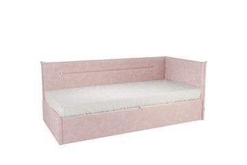 Кровать в детскую 0.9 Альба (Тахта), нежно-розовый (велюр) в Новокузнецке