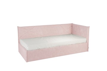 Кровать в детскую 0.9 Бест (Тахта), нежно-розовый (велюр) в Кемерово