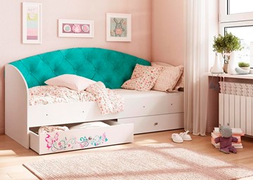 Односпальная детская кровать Эльза без бортика, Бирюза (латы) в Кемерово - предосмотр