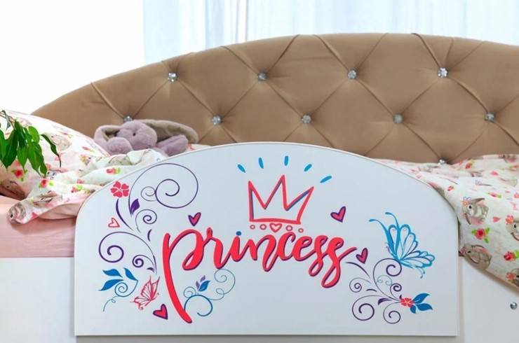 Детская кровать Эльза с бортиком, Бежевый (щиты) в Кемерово - изображение 4