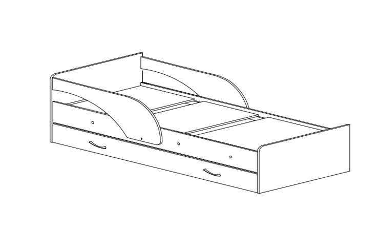 Кровать с бортиками Максимка, корпус Млечный дуб, фасад Розовый в Кемерово - изображение 1