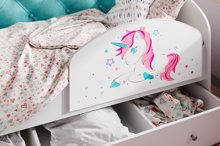 Кровать с ящиками Звездочка с бортиком, Розовый в Кемерово - изображение 2