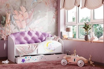 Детская кровать Звездочка с бортиком, Фиолетовый в Кемерово