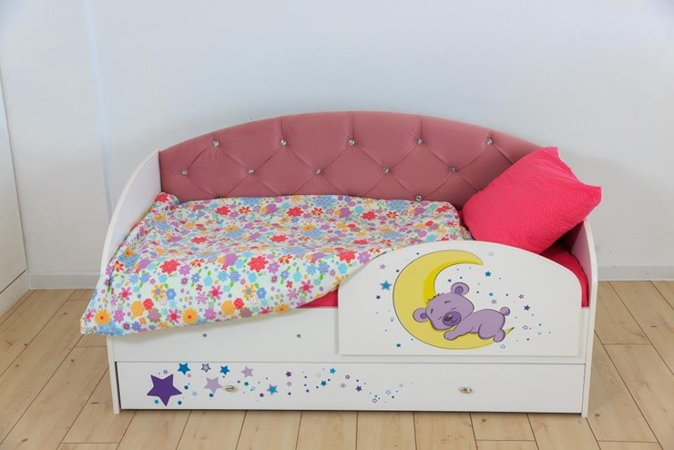 Кровать с ящиками Звездочка с бортиком, Розовый в Кемерово - изображение 6