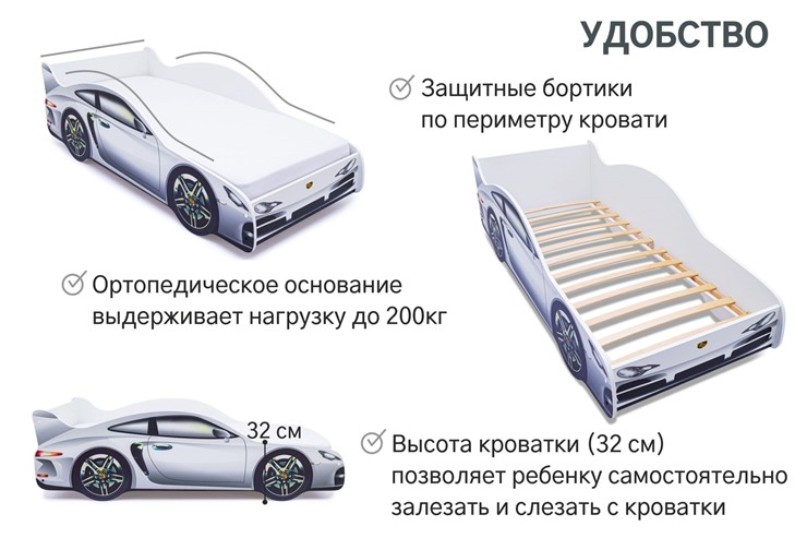 Кровать-машина в детскую Porsche в Кемерово - изображение 6