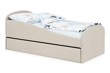 Кровать в детскую с ящиком Letmo карамель (рогожка) в Кемерово