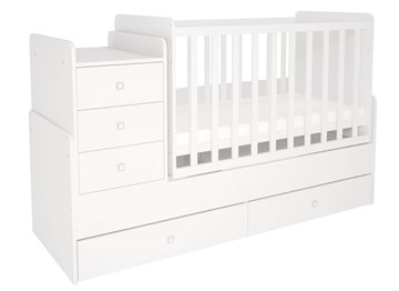 Кровать для новорожденных с комодом POLINI Kids Simple 1100 Белый в Кемерово - предосмотр