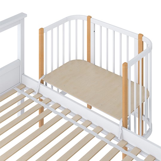 Приставная кровать POLINI Kids Simple 105 Белый / Бук в Кемерово - изображение 3