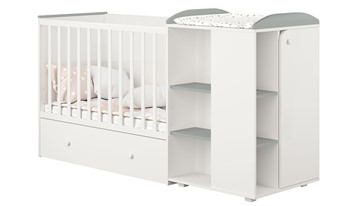 Детская кровать с комодом POLINI Kids Ameli 800 Белый / Серый, серия AMELI в Кемерово - предосмотр 1