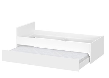 Выкатная кровать для детей Токио, белый текстурный (одинарная (0,9х2,0) + выкатная) в Кемерово - предосмотр