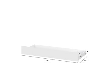 Выкатная кровать для детей Токио, белый текстурный (одинарная (0,9х2,0) + выкатная) в Кемерово - предосмотр 4