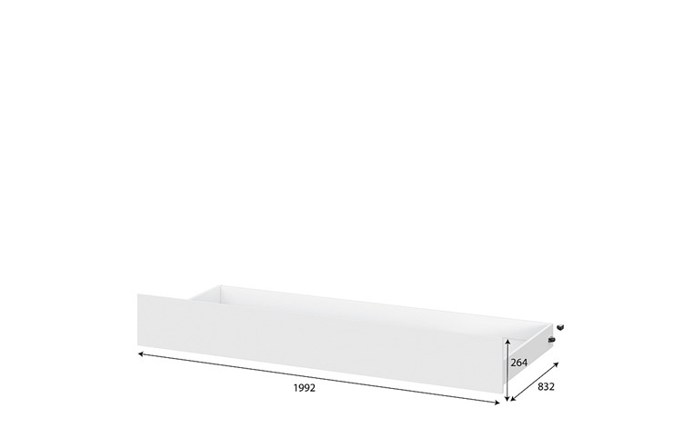 Выкатная кровать для детей Токио, белый текстурный (одинарная (0,9х2,0) + выкатная) в Кемерово - изображение 4