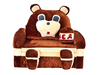 Диван детский Медведь с подушкой, ширина 120 см в Кемерово
