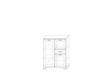 Низкий шкаф (1 стеклодверь) Сиена, Бодега белый / патина золото в Кемерово - предосмотр 1