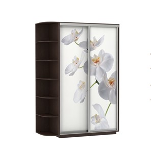 Шкаф 2-х дверный Экспресс 1500x600x2200, со стеллажом, Орхидея белая/венге в Кемерово - предосмотр