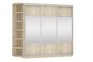 Шкаф 3-х дверный Экспресс (Комби), со стеллажом 2400х600х2400, дуб сонома в Кемерово