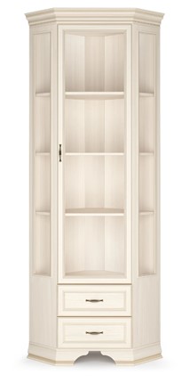 Угловой шкаф-витрина Сиена, Бодега белый / патина золото в Кемерово - изображение