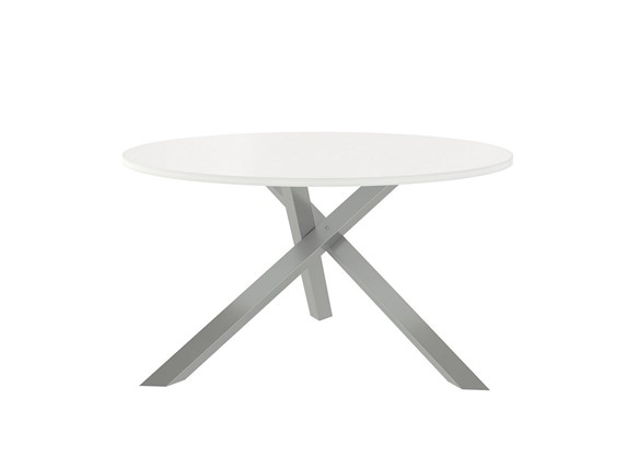 Круглый столик Триада-15Д, Металлик/Белый в Кемерово - изображение