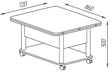 Складной стол-трансформер Дебют-3, серый/белый в Кемерово - предосмотр 3