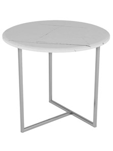Круглый столик Альбано (белый мрамор-хром) в Кемерово - предосмотр