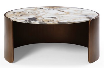 Круглый стол CT3095CL (D90) белая керамика /бронзовый в Кемерово - предосмотр